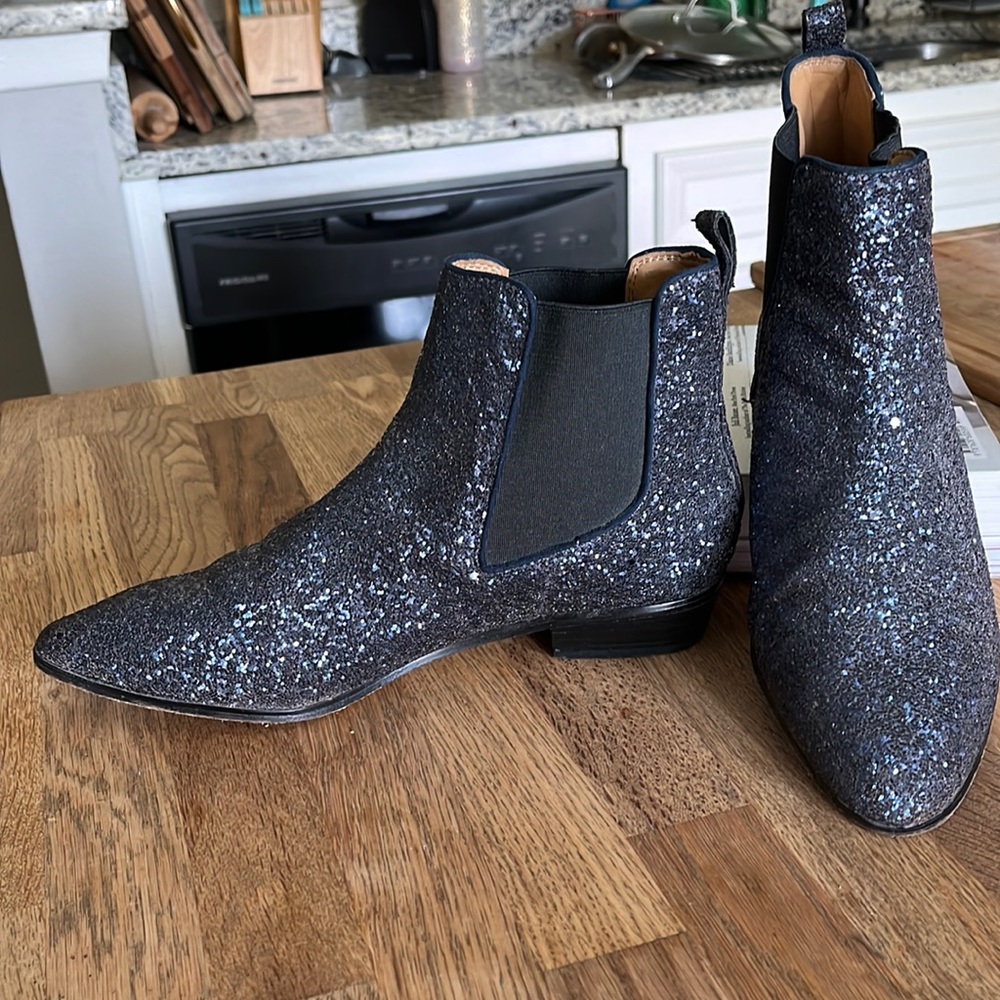 JCrew Sparkle Chealsea boots